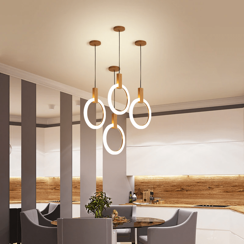 Eva | Wooden Light Tiered Chandelier - ELVI HOME