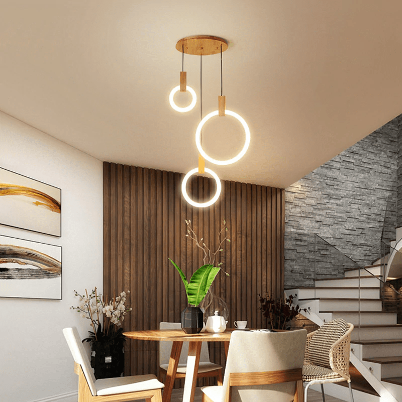 Eva | Wooden Light Tiered Chandelier - ELVI HOME