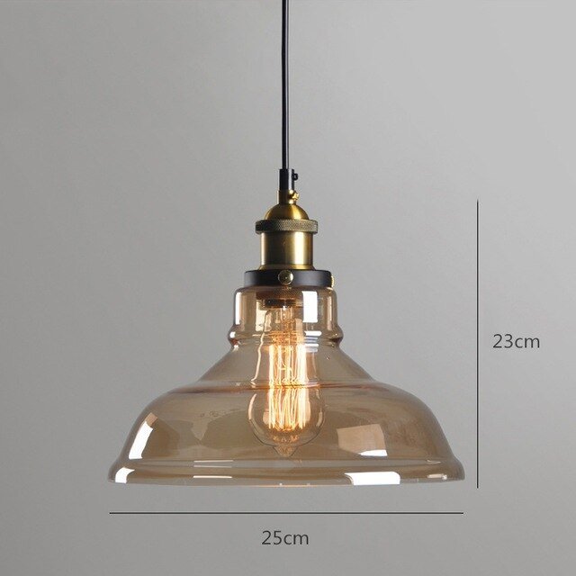 Industrial Loft Glass Pendant Lamp - ELVI HOME