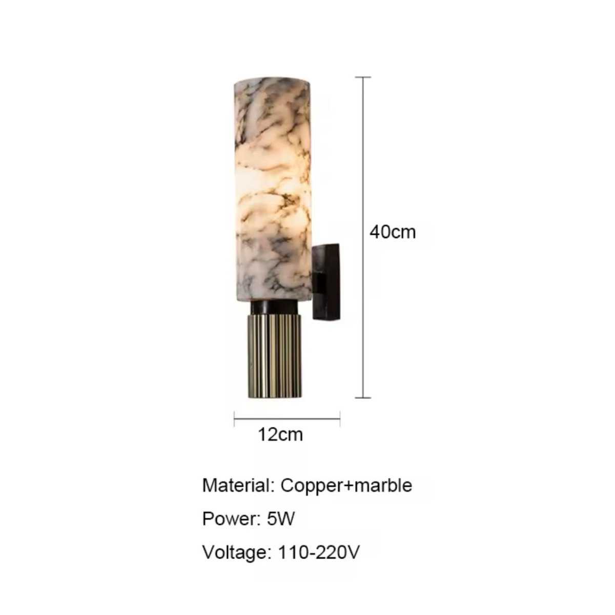 Ivy | Marble Wall Sconce - ELVI HOME