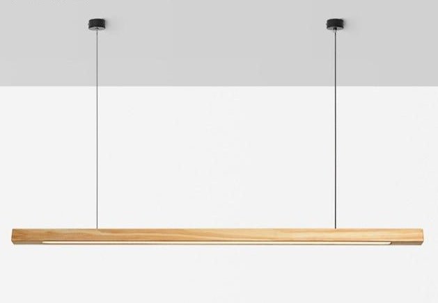 Linear Wood LED Pendant Light - ELVI HOME