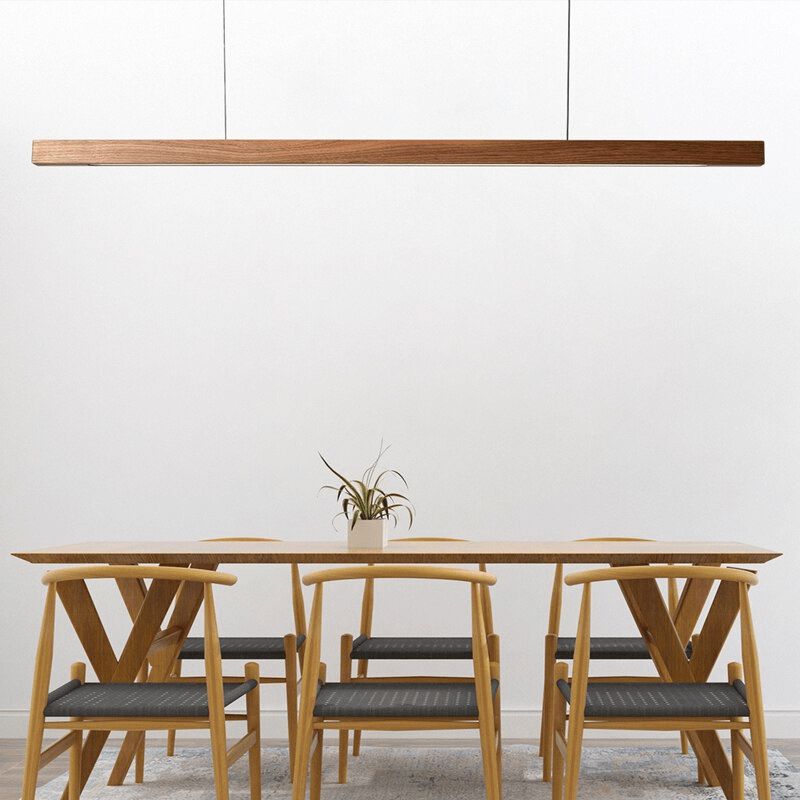 Linear Wood LED Pendant Light - ELVI HOME