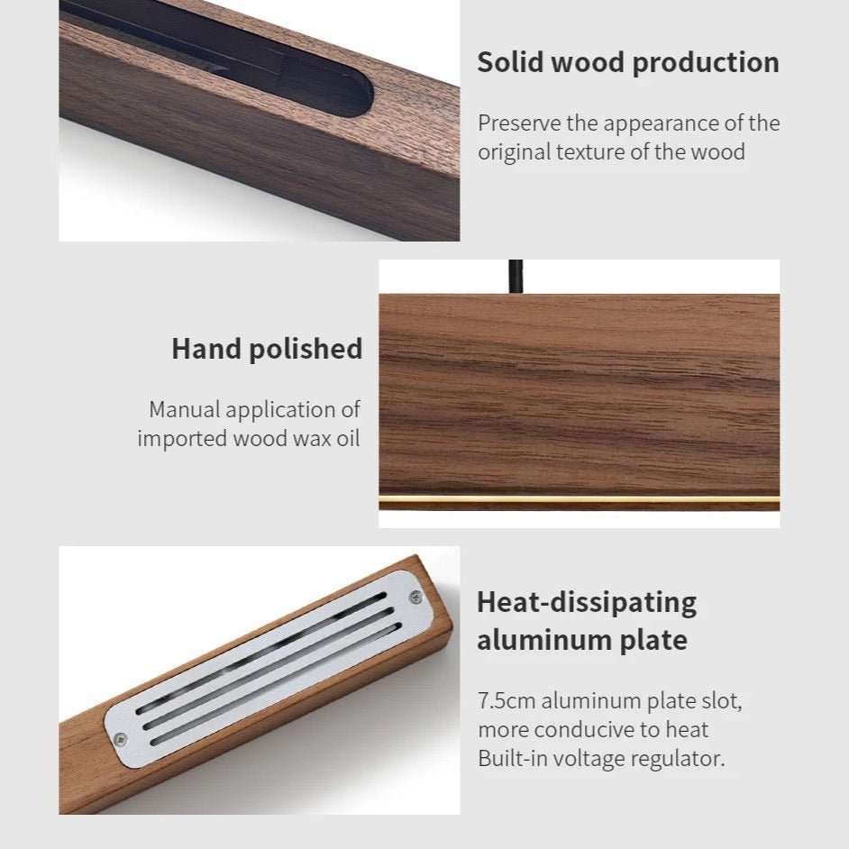 Linear Wood LED Pendant Light - ELVI HOME