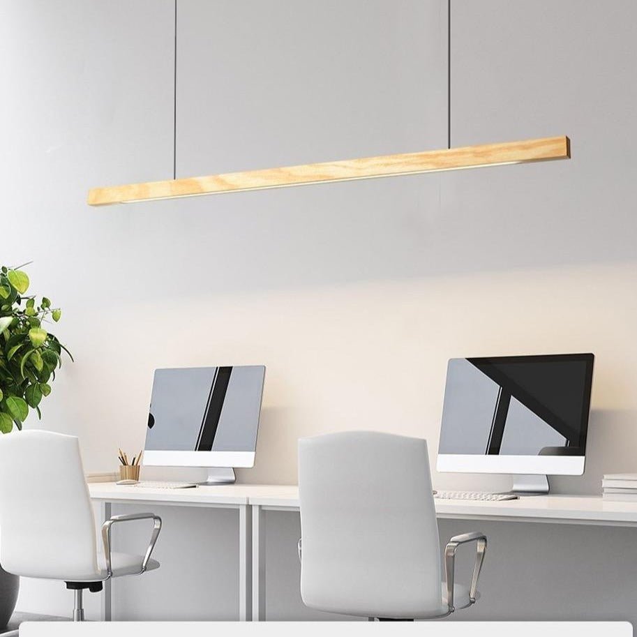Linear Wood LED Pendant Light - ELVI HOME