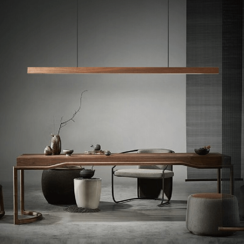 Linear Wood LED Pendant Light - ELVI HOME