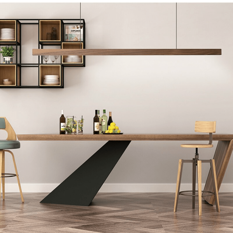 Linear Wood LED Pendant Light - ELVI HOME