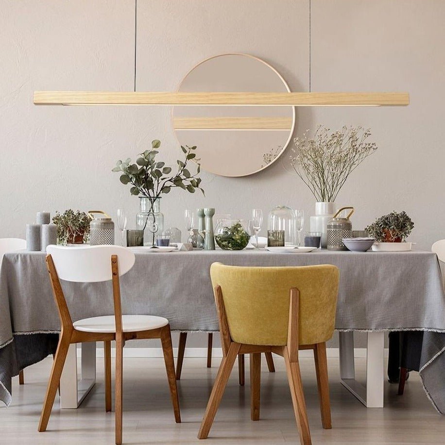 Linear Wood LED Pendant Light - ELVI HOME
