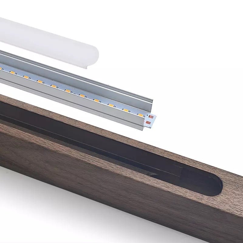 Linear Wood LED Pendant Light - ELVI HOME