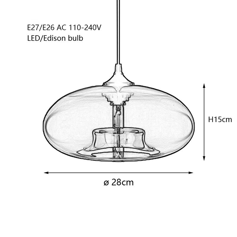 Modena | Glass Pendant Light - ELVI HOME