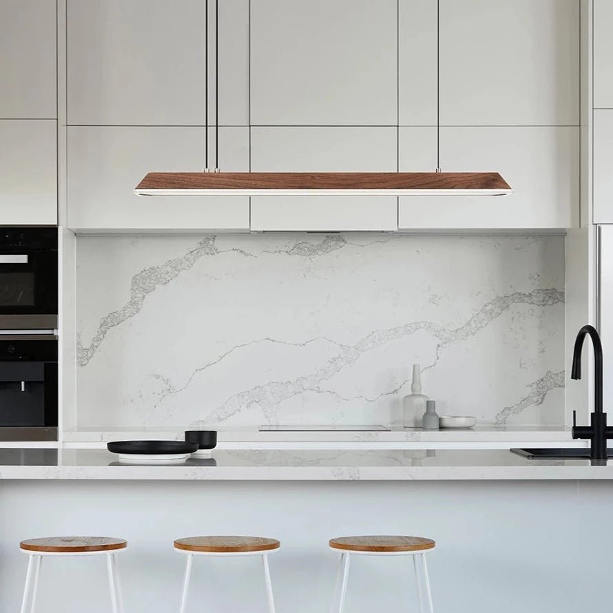 Zenith | Modern Wooden Linear LED Suspension Light - ELVI HOME