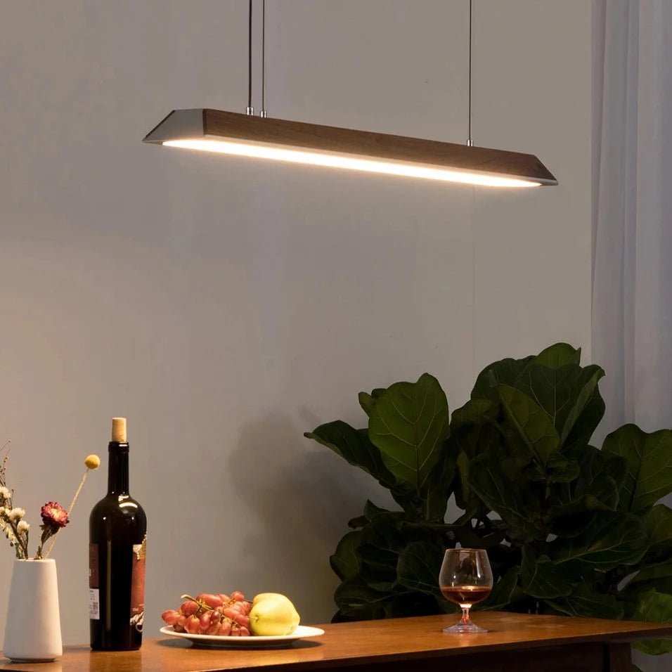 Zenith | Modern Wooden Linear LED Suspension Light - ELVI HOME