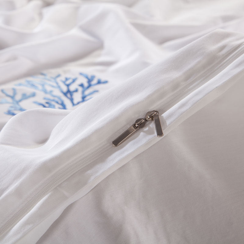 Blue Coral | Egyptian Cotton Duvet Cover Set - ELVI HOME