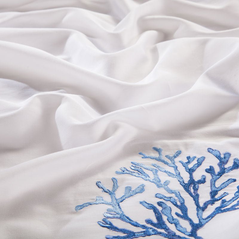 Blue Coral | Egyptian Cotton Duvet Cover Set - ELVI HOME