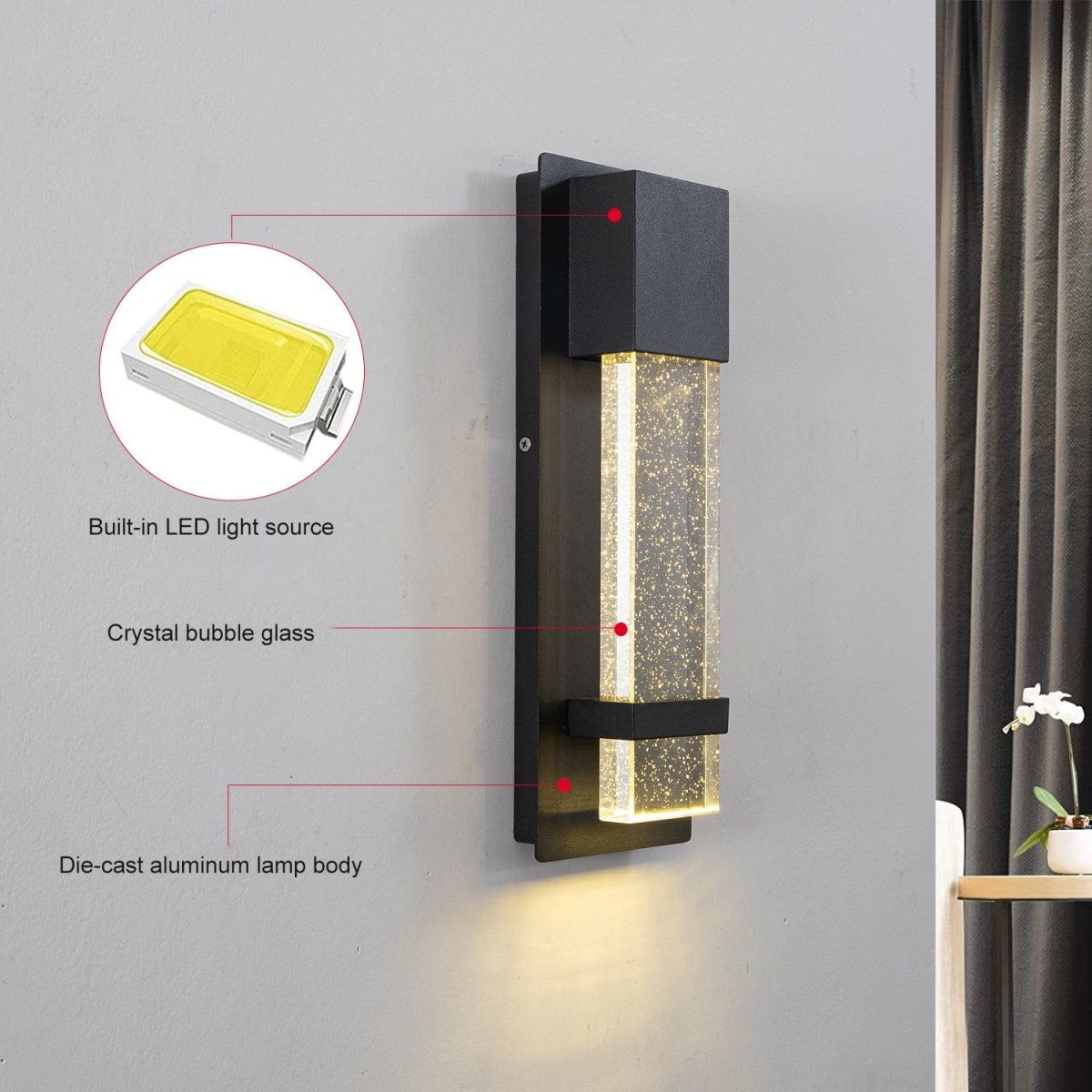 Champagne | Motion Sensor Waterproof Wall Sconce - ELVI HOME