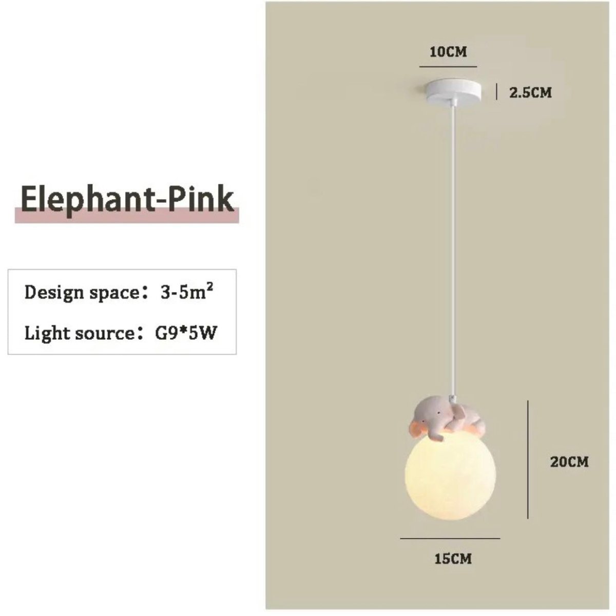 Cute Animal - Shaped Moon Pendant Light - ELVI HOME