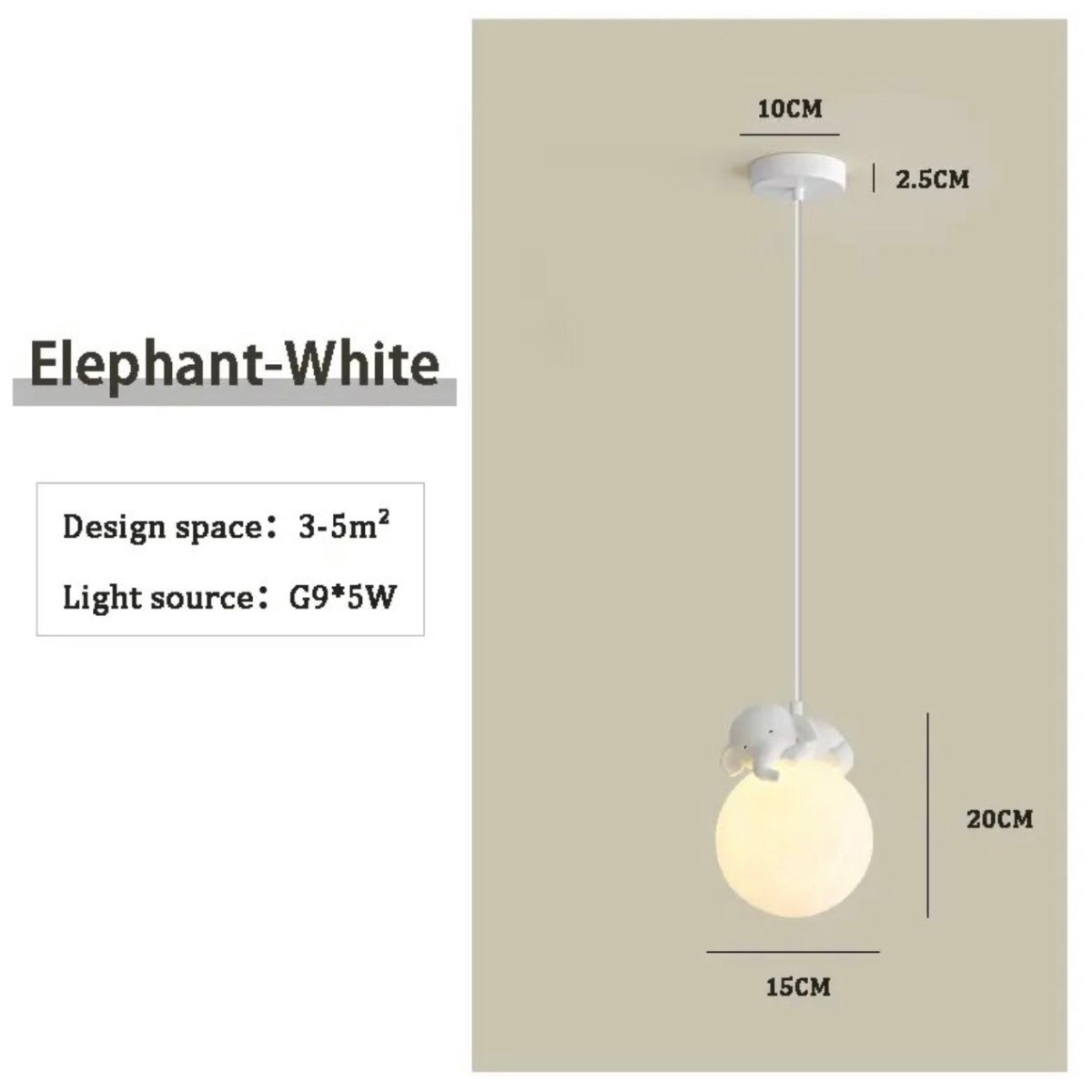 Cute Animal - Shaped Moon Pendant Light - ELVI HOME