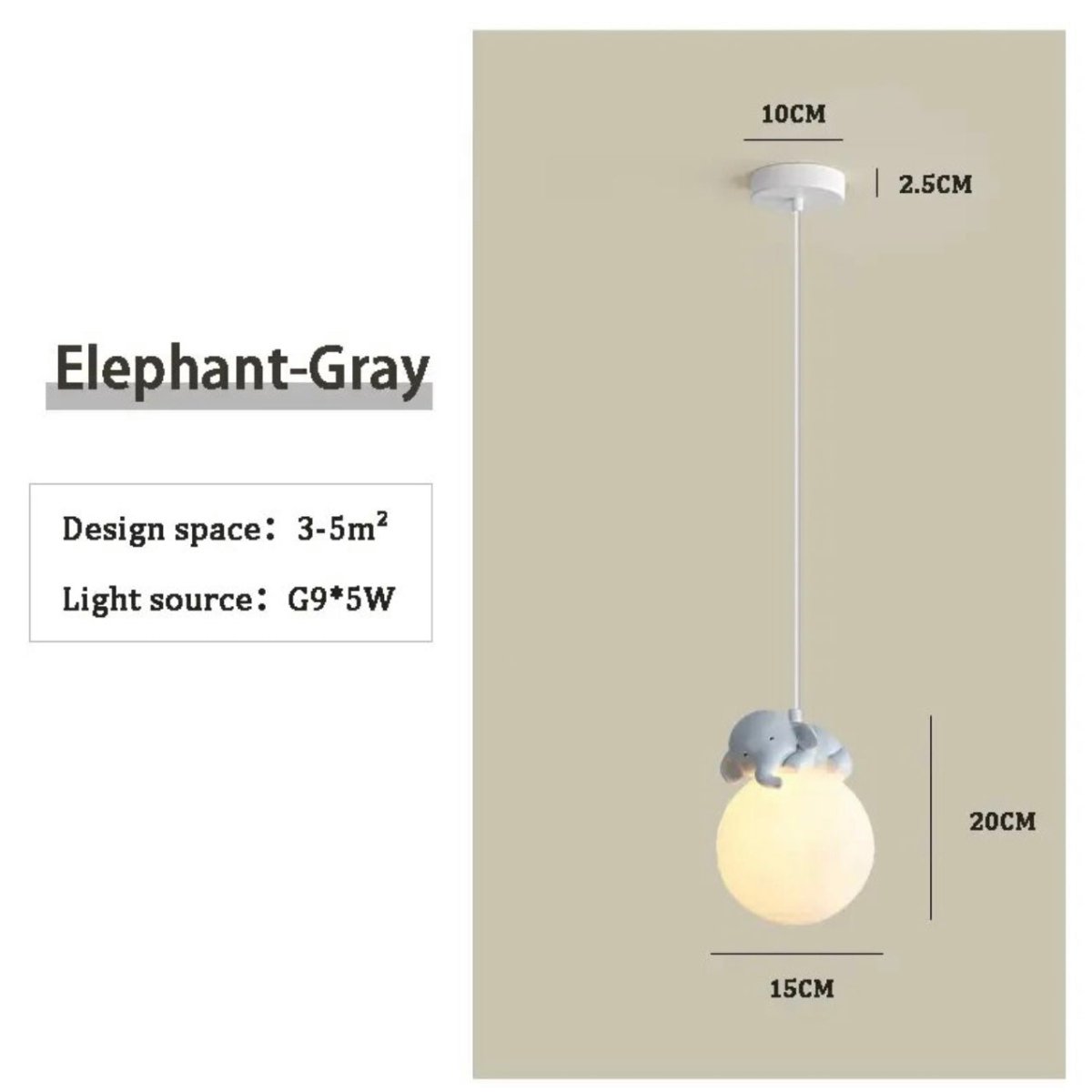 Cute Animal - Shaped Moon Pendant Light - ELVI HOME