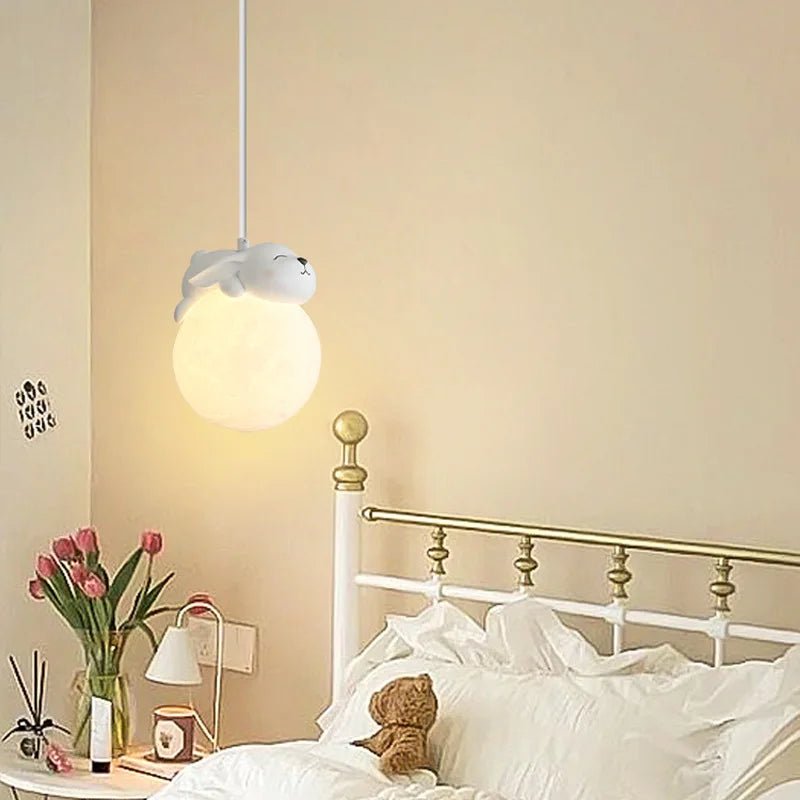 Cute Animal - Shaped Moon Pendant Light - ELVI HOME