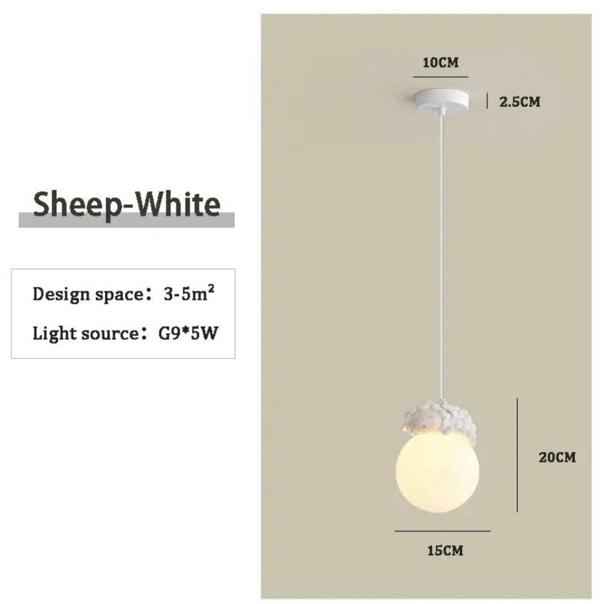 Cute Animal - Shaped Moon Pendant Light - ELVI HOME