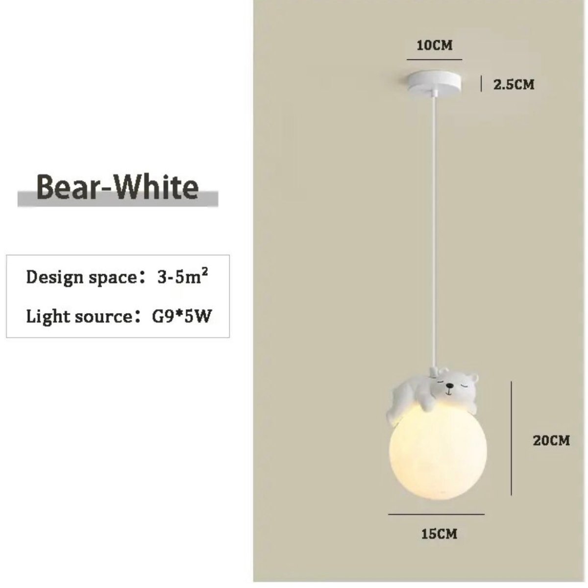 Cute Animal - Shaped Moon Pendant Light - ELVI HOME