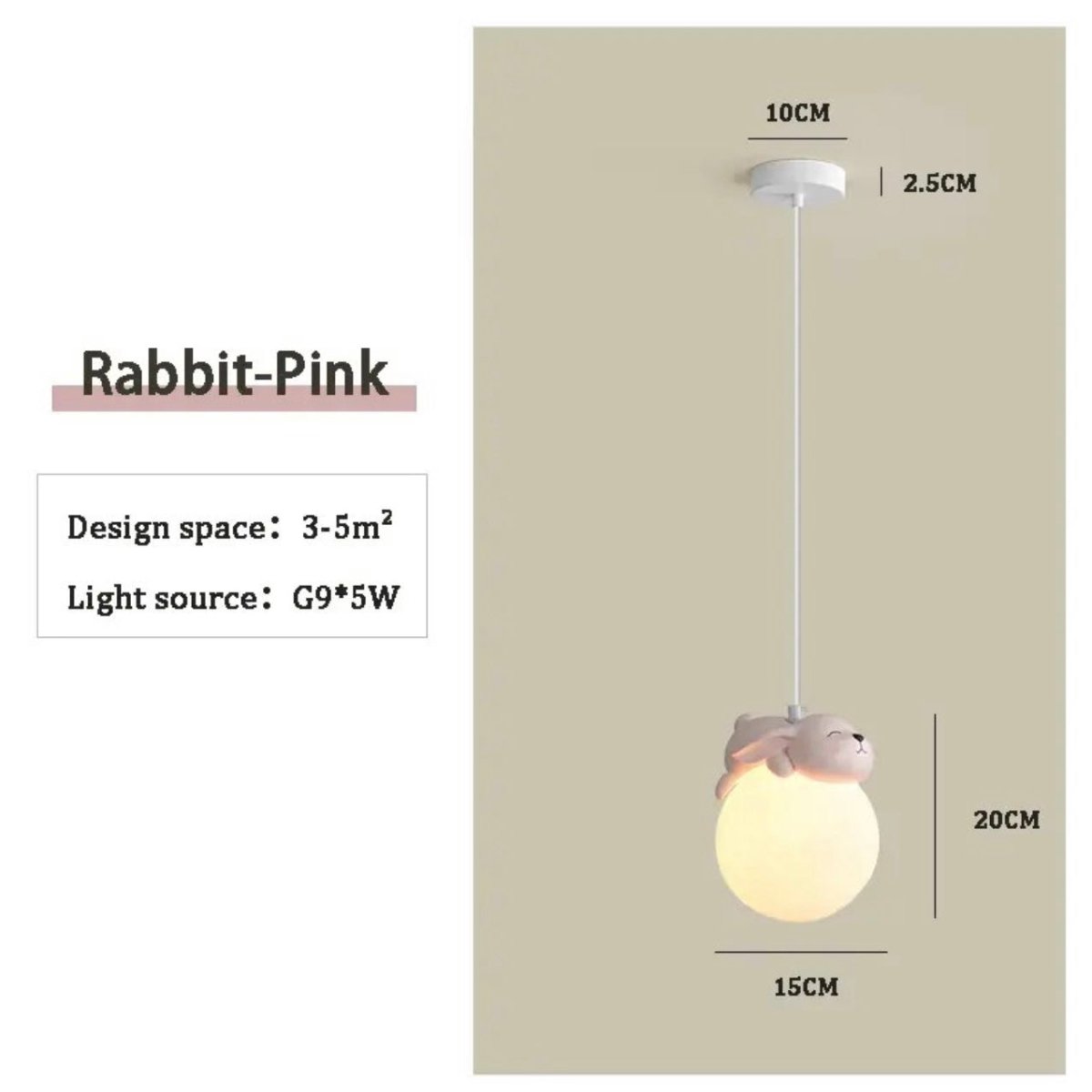 Cute Animal - Shaped Moon Pendant Light - ELVI HOME