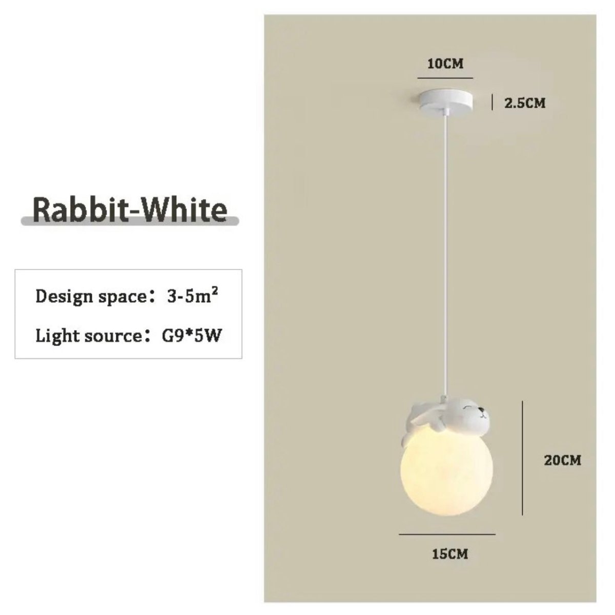 Cute Animal - Shaped Moon Pendant Light - ELVI HOME