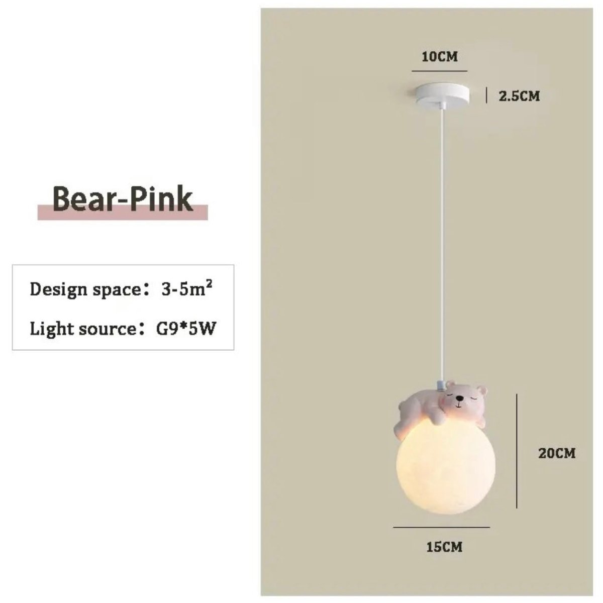 Cute Animal - Shaped Moon Pendant Light - ELVI HOME