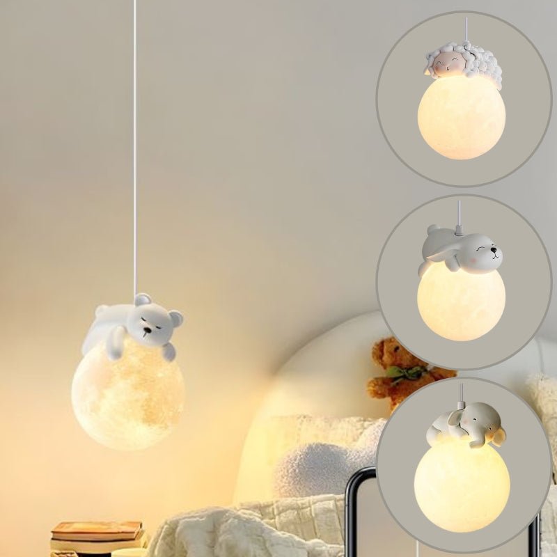 Cute Animal - Shaped Moon Pendant Light - ELVI HOME