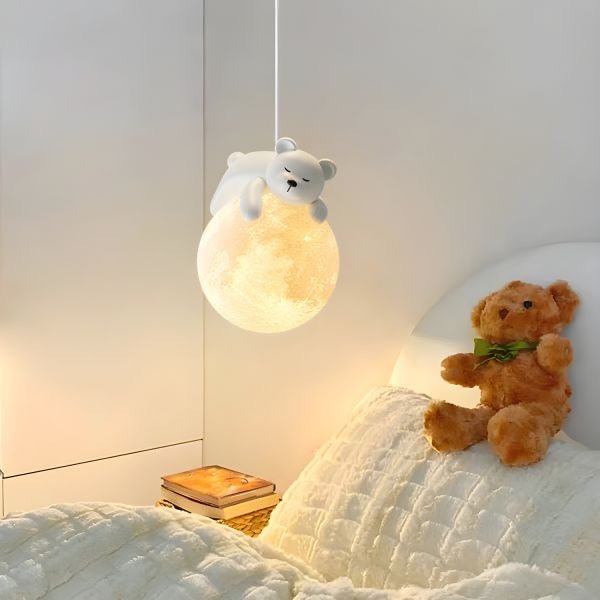 Cute Animal - Shaped Moon Pendant Light - ELVI HOME