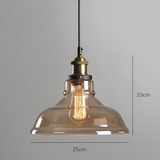 Industrial Loft Glass Pendant Lamp - ELVI HOME