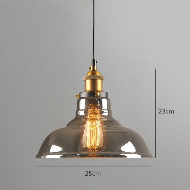 Industrial Loft Glass Pendant Lamp - ELVI HOME