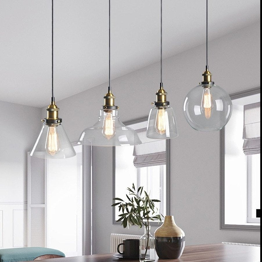 Industrial Loft Glass Pendant Lamp - ELVI HOME