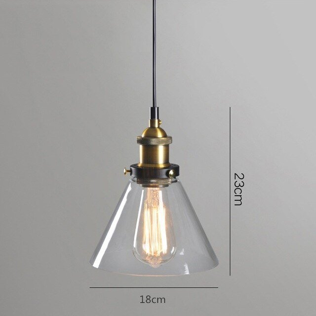 Industrial Loft Glass Pendant Lamp - ELVI HOME