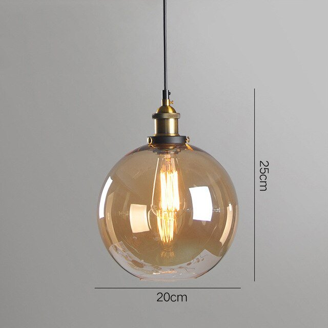 Industrial Loft Glass Pendant Lamp - ELVI HOME