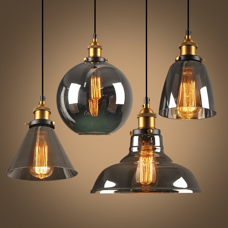 Industrial Loft Glass Pendant Lamp - ELVI HOME