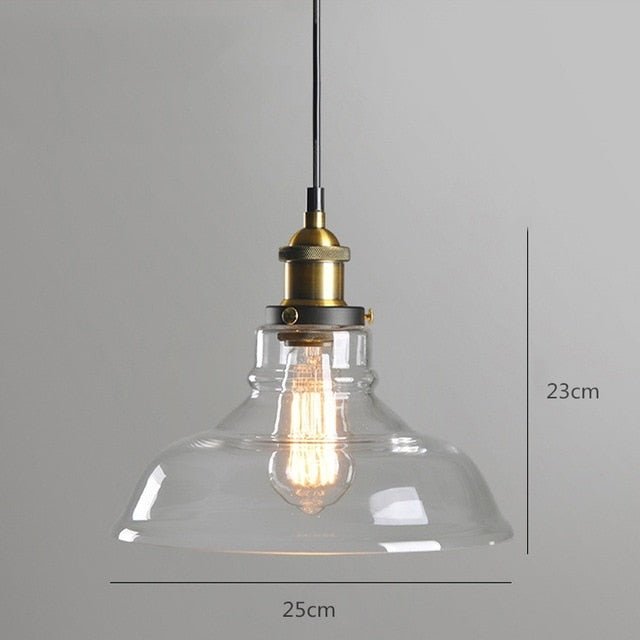 Industrial Loft Glass Pendant Lamp - ELVI HOME