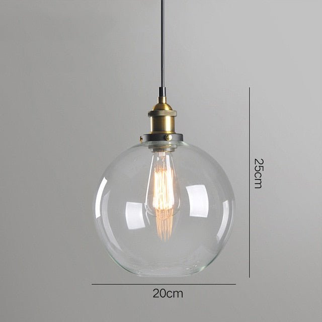 Industrial Loft Glass Pendant Lamp - ELVI HOME