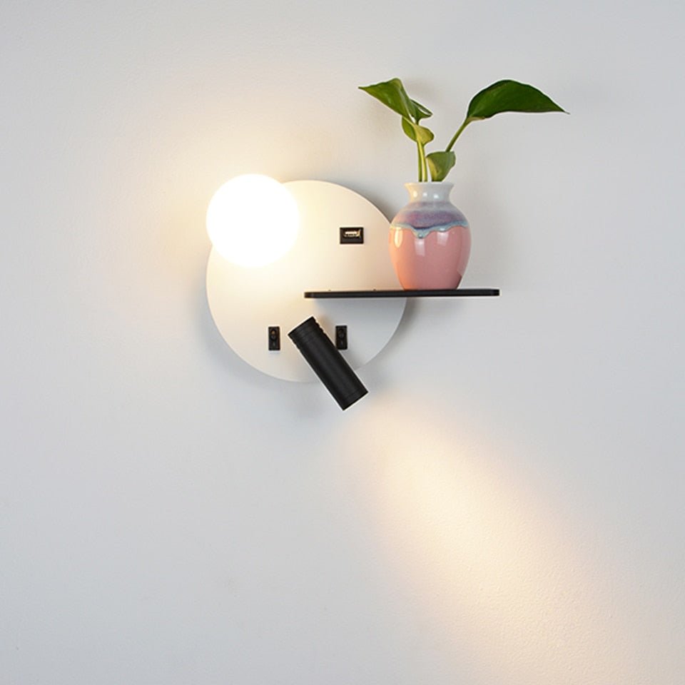 LED Wall Sconce with USB Port - ELVI HOME