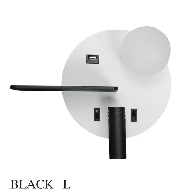 LED Wall Sconce with USB Port - ELVI HOME