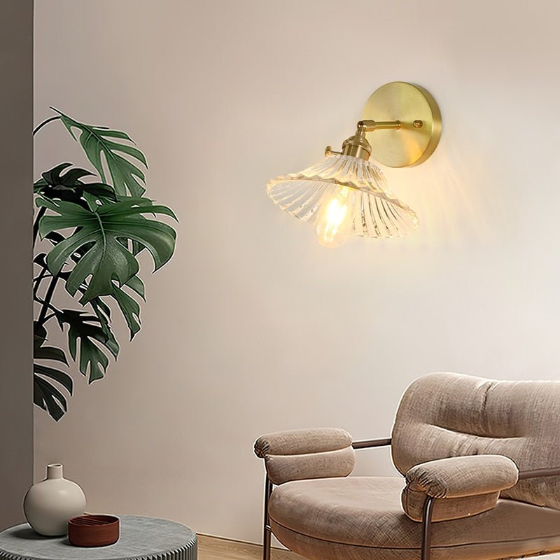 Retro Flower Glass Wall Lamp - ELVI HOME