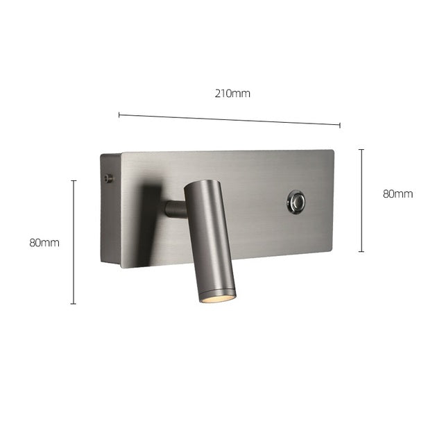 Kurtis | Nickel LED Dimmable Reading Wall Light