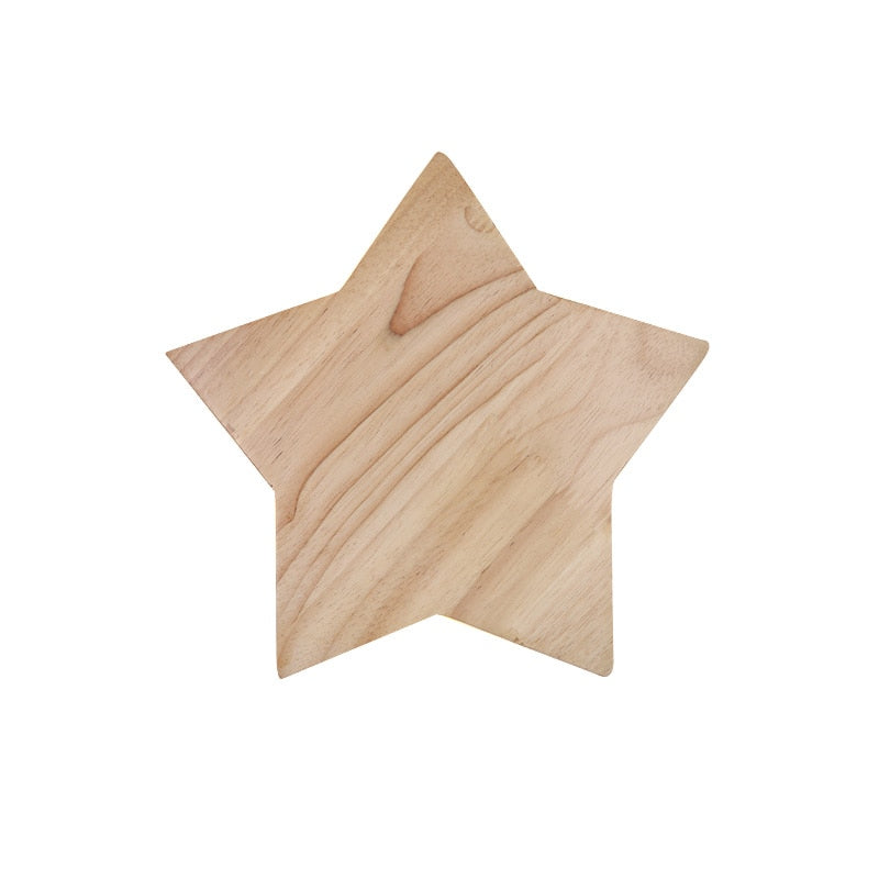 Star Shaped Solid Wood Wall Lamp